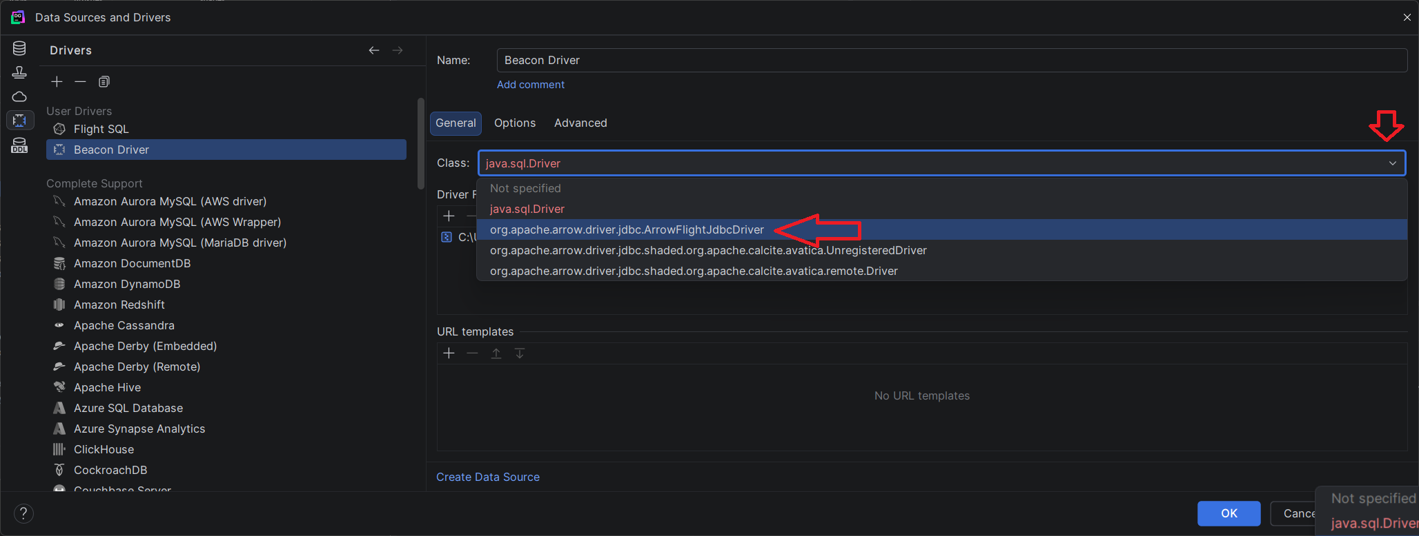 DataGrip Driver Manager