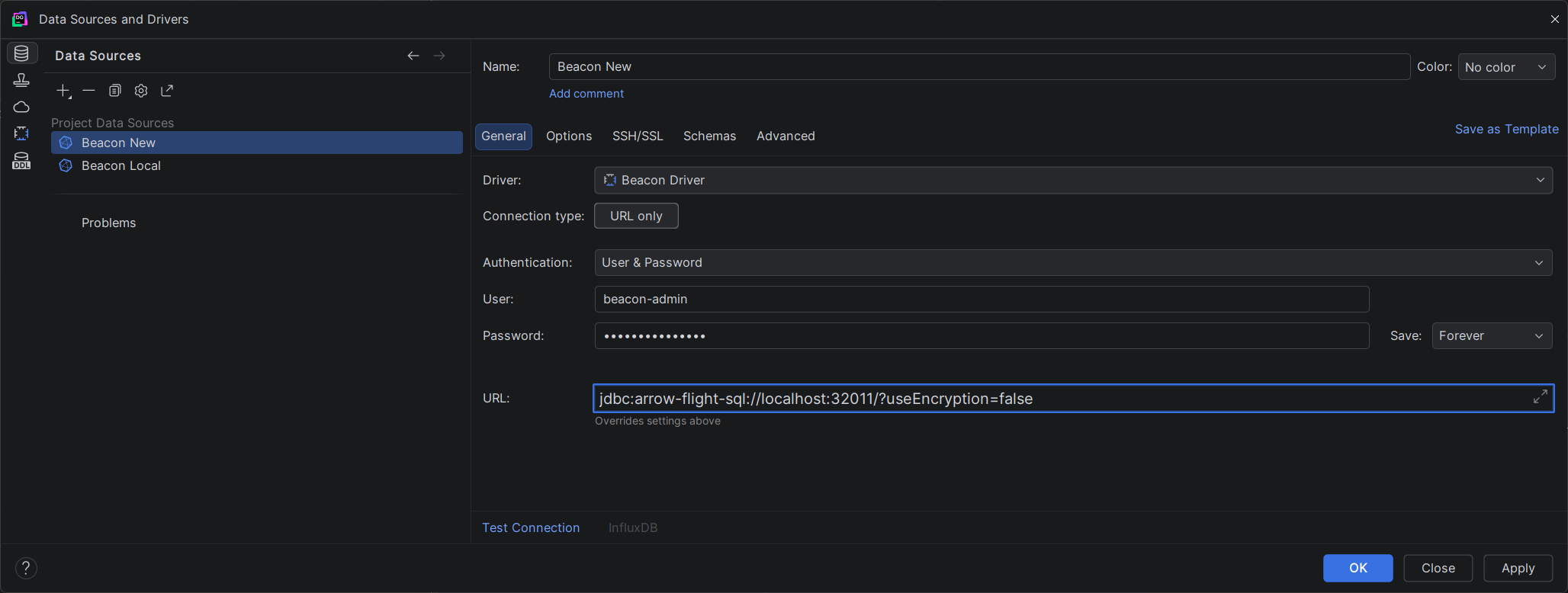 DataGrip Data Source Configuration